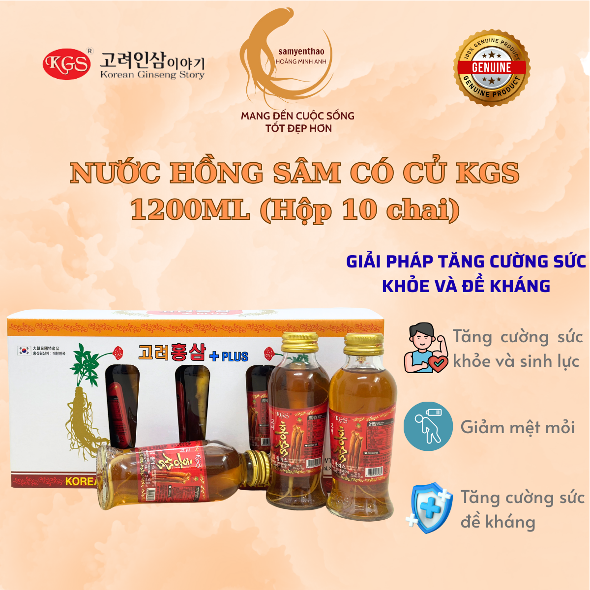 Lợi ích của Nước Hồng Sâm Hàn Quốc cho người làm việc căng thẳng trí não