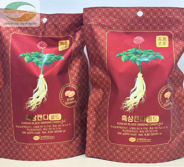 Kẹo Hắc S&acirc;m Gold H&agrave;n Quốc 250g (g&oacute;i)