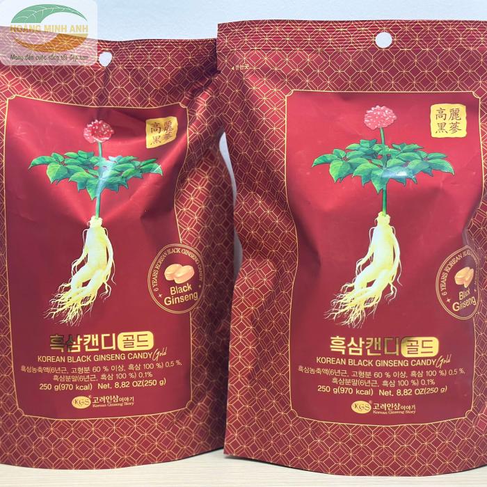 Kẹo Hắc S&acirc;m Gold H&agrave;n Quốc 250g (g&oacute;i)