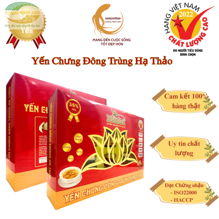 Yến Chưng Đ&ocirc;ng Tr&ugrave;ng Hạ Thảo 35% (hộp 6 hũ x 70ml)