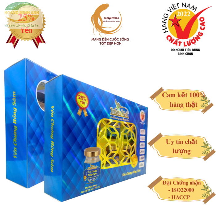 Yến Chưng Hồng S&acirc;m 25% (Hộp 6 hũ x 70ml)